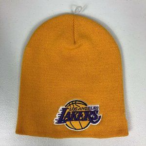 Vintage New Era Los Angeles Lakers Logo Embroidered NBA Beanie Knit Hat LA Cap